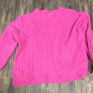 Aerie Bright Pink Crew Neck Sweater